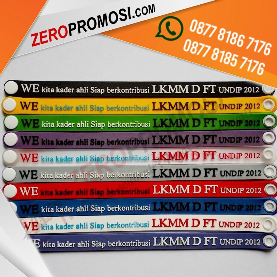 Souvenir Gelang Karet Custom Dengan Sambungan Kancing