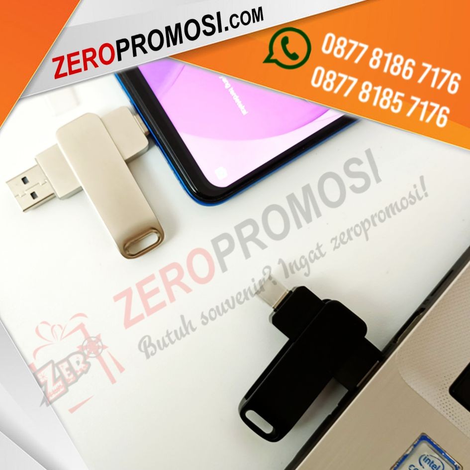 Usb Flashdisk Rotate Metal TPCMT01 Type C Cetak Logo