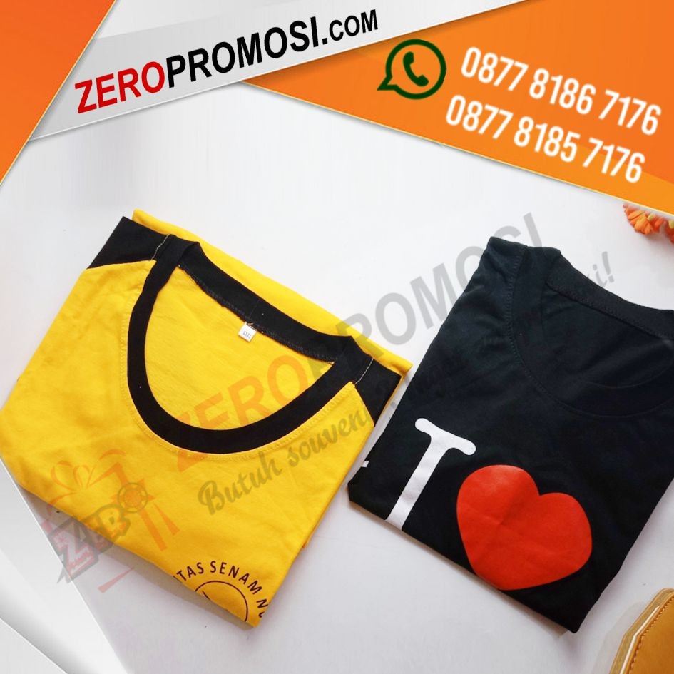 Souvenir Kekinian Kaos Oblong Premium Warna Cetak Sablon Murah