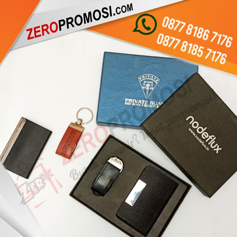 Souvenir Gift Set 2 in 1 Isi Namecard Holder dan Flashdisk