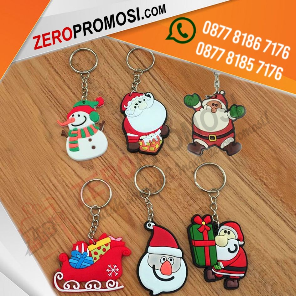 Gantungan Kunci Rubber Edisi Natal Key Ring Christmas Gift