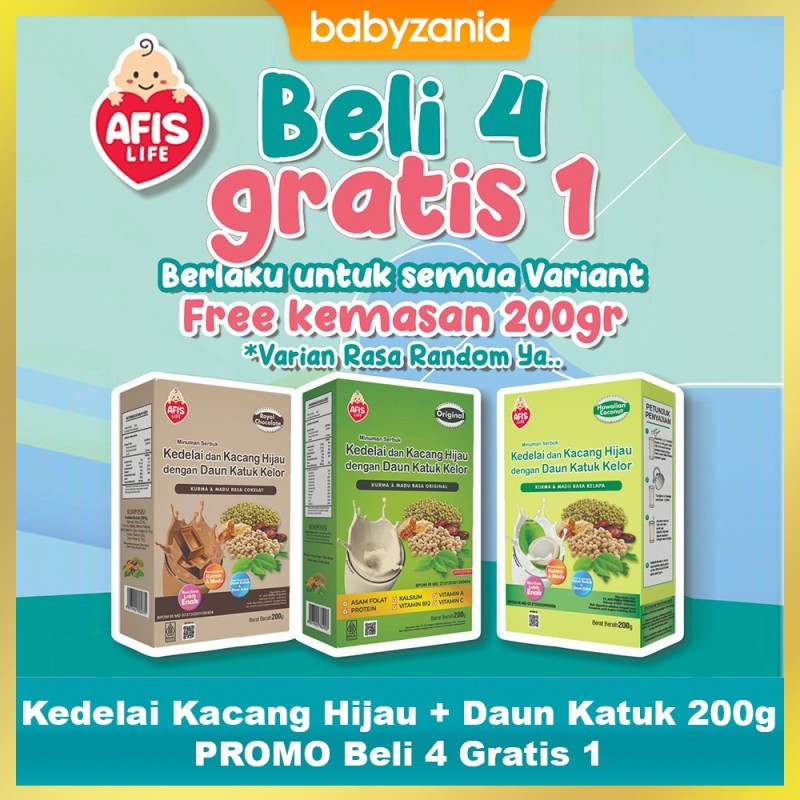 Afis Life Kedelai Kacang Hijau + Daun Katuk 200 gr - Beli 4 Gratis 1
