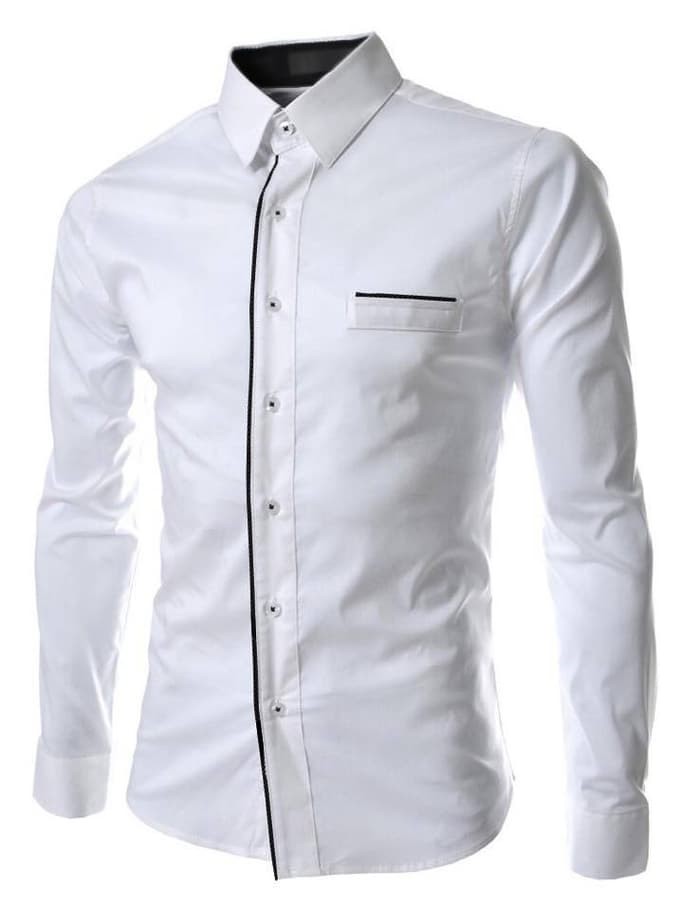 [hem peter white OT] Kemeja Pria katun strech putih