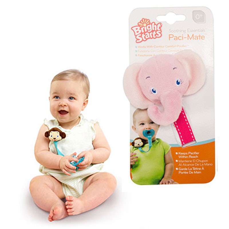 Bright Starts Paci Mate Pacifier Clip Tali Empeng Bayi - Elephant