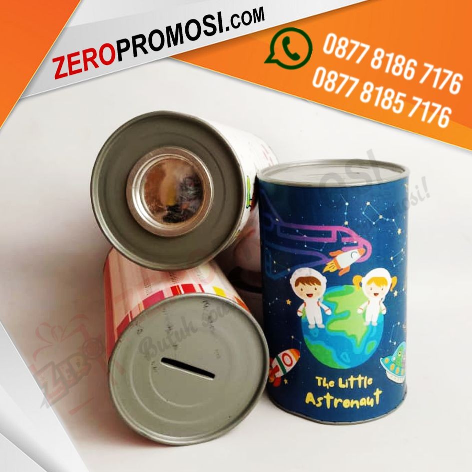 Souvenir Celengan Target Custom Design dan Nominal Ukuran S Murah