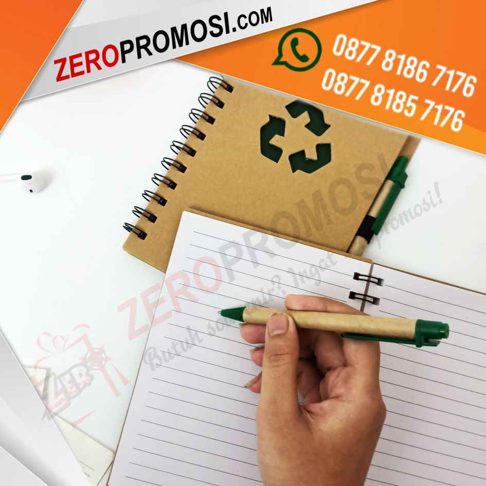 Memo Notebook Ramah Lingkungan N-803 Jilid Spiral Cetak Logo