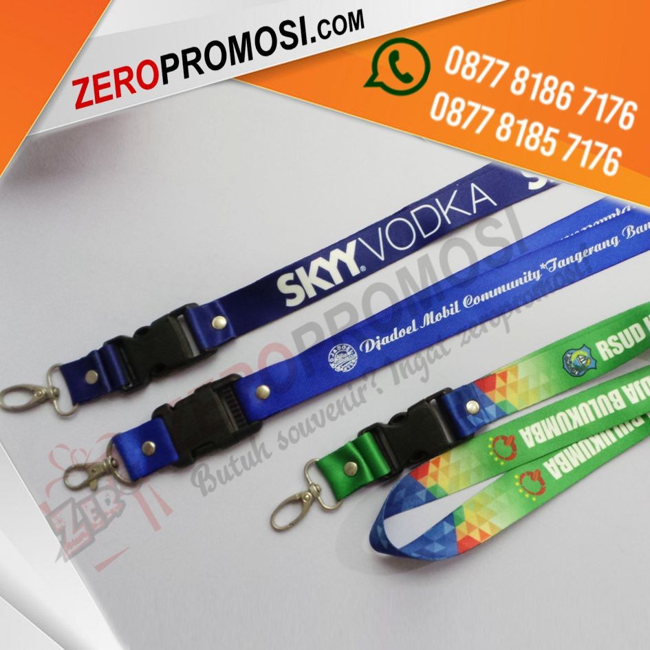 Souvenir Tali ID Card Lebar 2,5cm Custom Logo Dengan Stopper