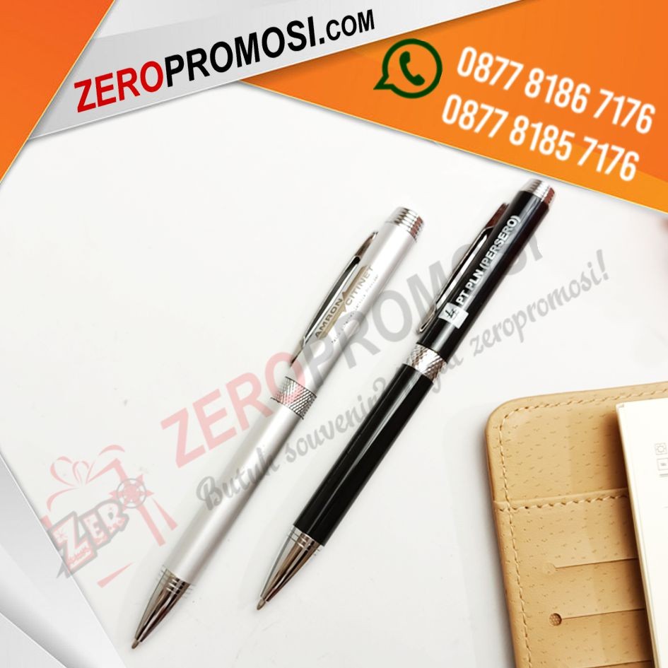 Souvenir Pulpen Besi Putar A8-BP Custom Logo
