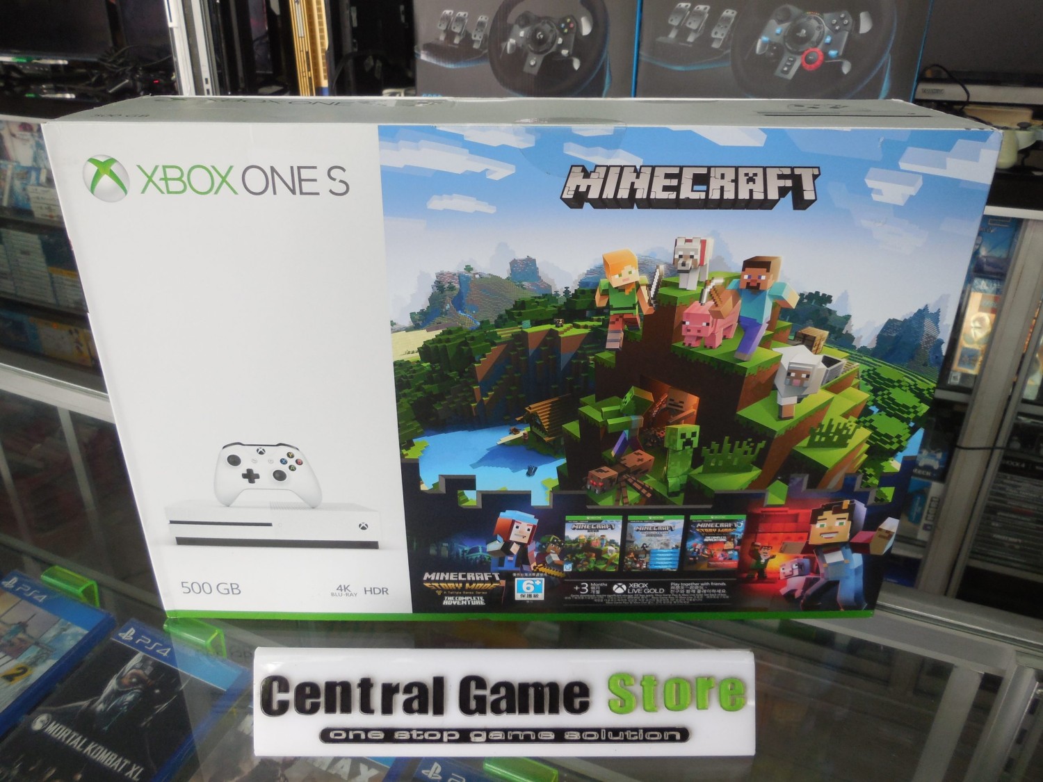 XBOX One S 500GB Console System – Minecraft Pack Bundle