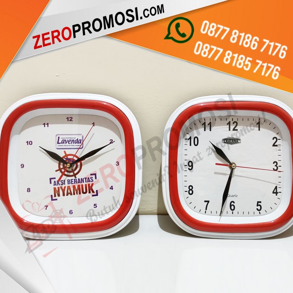 Souvenir Jam Dinding Kotak Cetak Logo Kode 185P