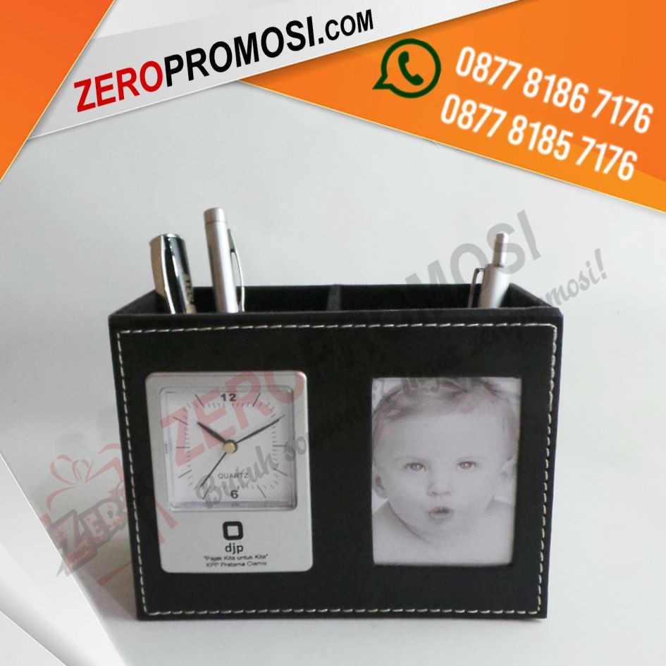 Souvenir Kantor Eksklusif Jam Meja Pen Holder Kode JH9240
