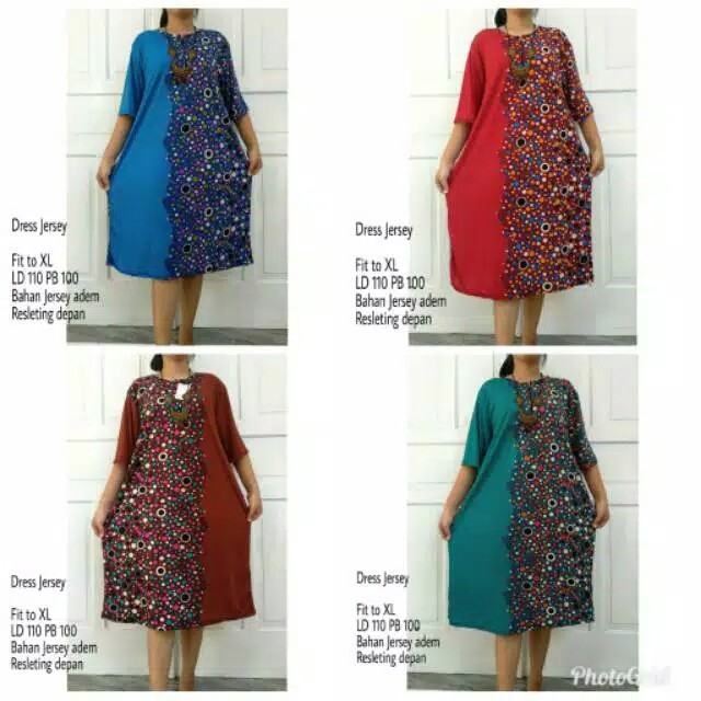 Daster Lowo ukuran Jumbo Fit to XXXL Ld 130-136 Pb 112 Bahan santung adem Ada tali serut dibagian perut Motif & warna random sesuai stok yang ada