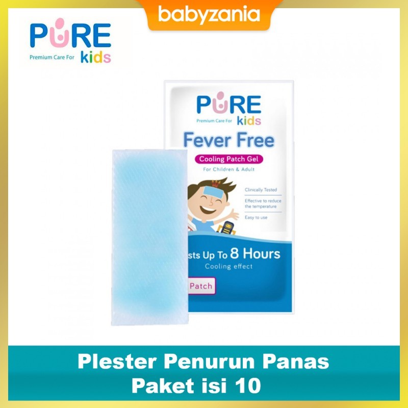 Pure Kids Fever Free Plester Penurun Panas / Demam - Paket isi 10 x 4s