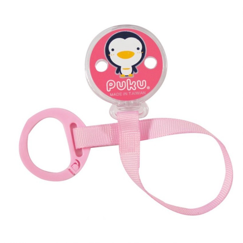 Puku Pacifier Soother Clipper Pengait Dot Bayi Gantungan Empeng - Pink