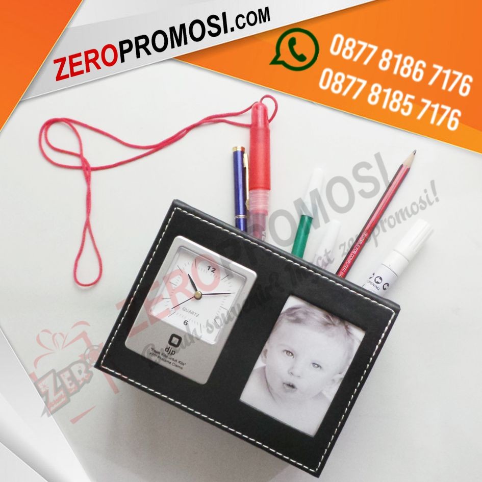 Souvenir Jam Meja Kulit JH-9240 Dengan Fhoto Frame