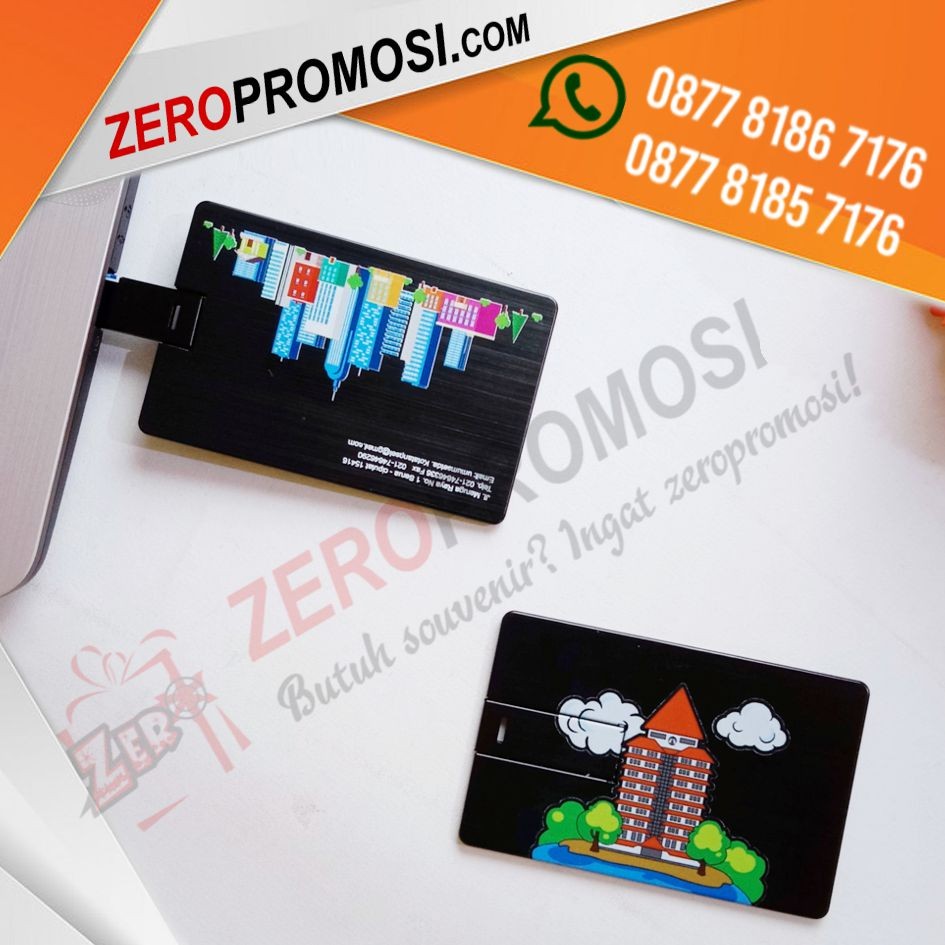 Souvenir USB Flashdsik Kartu Metal FDCD15 Custom Logo Termurah