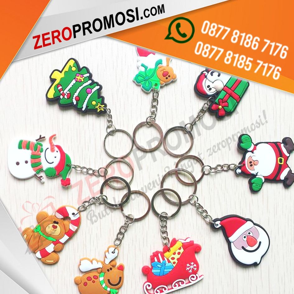 Gantungan Kunci Rubber Edisi Natal Key Ring Christmas Gift