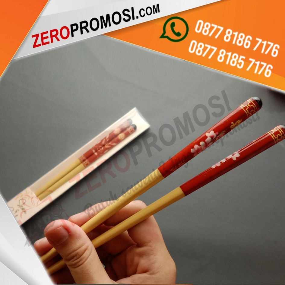 Promosi Souvenir Sumpit Kayu Custom Dengan Packaging Mika