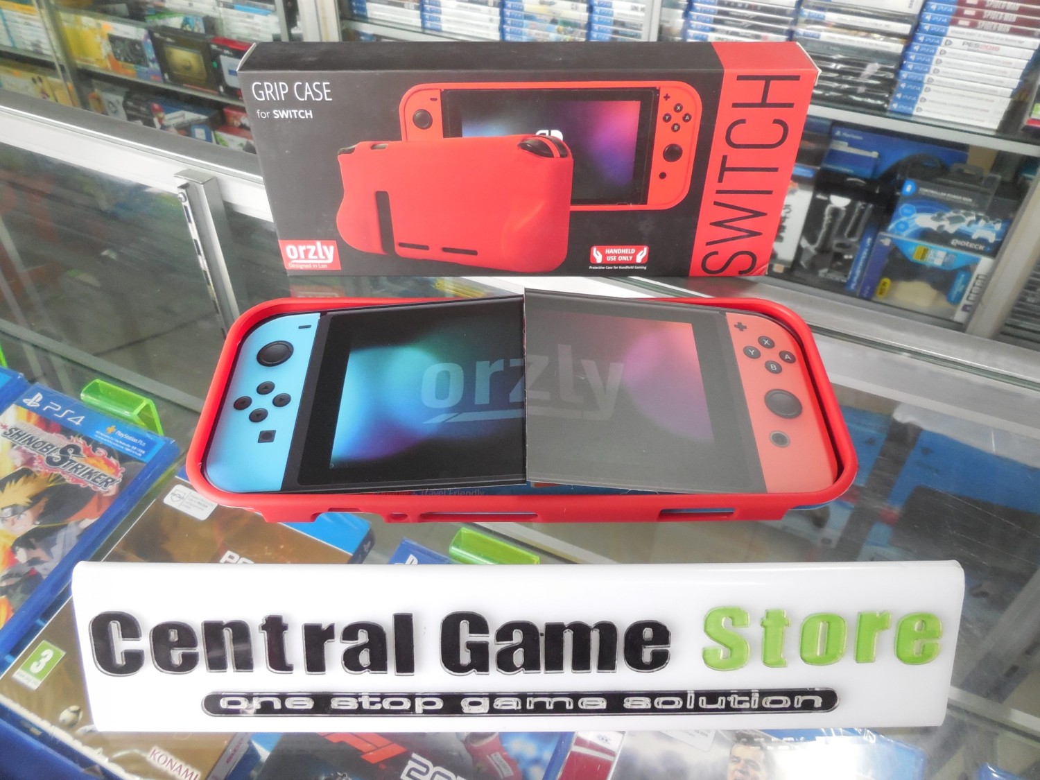 Switch Orzly Grip Case – Handheld Use Only (Red)