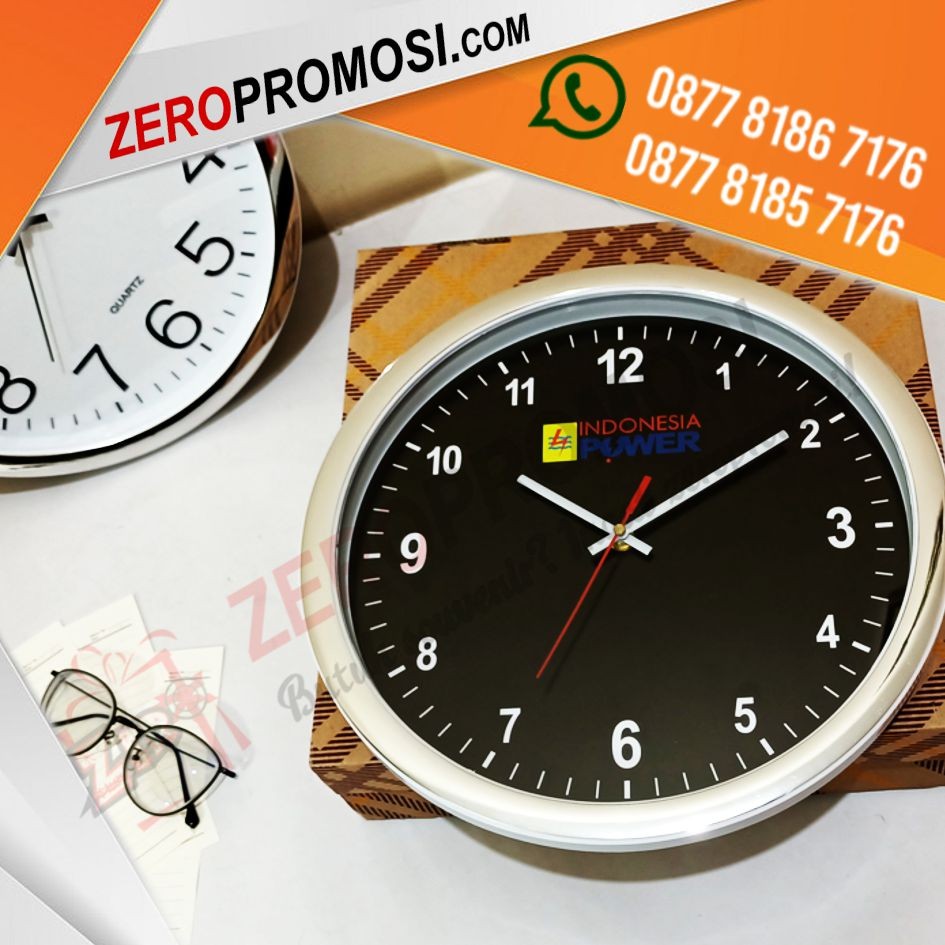 Souvenir Jam Dinding Chrome Stainless Mewah Kode 2038HS Murah