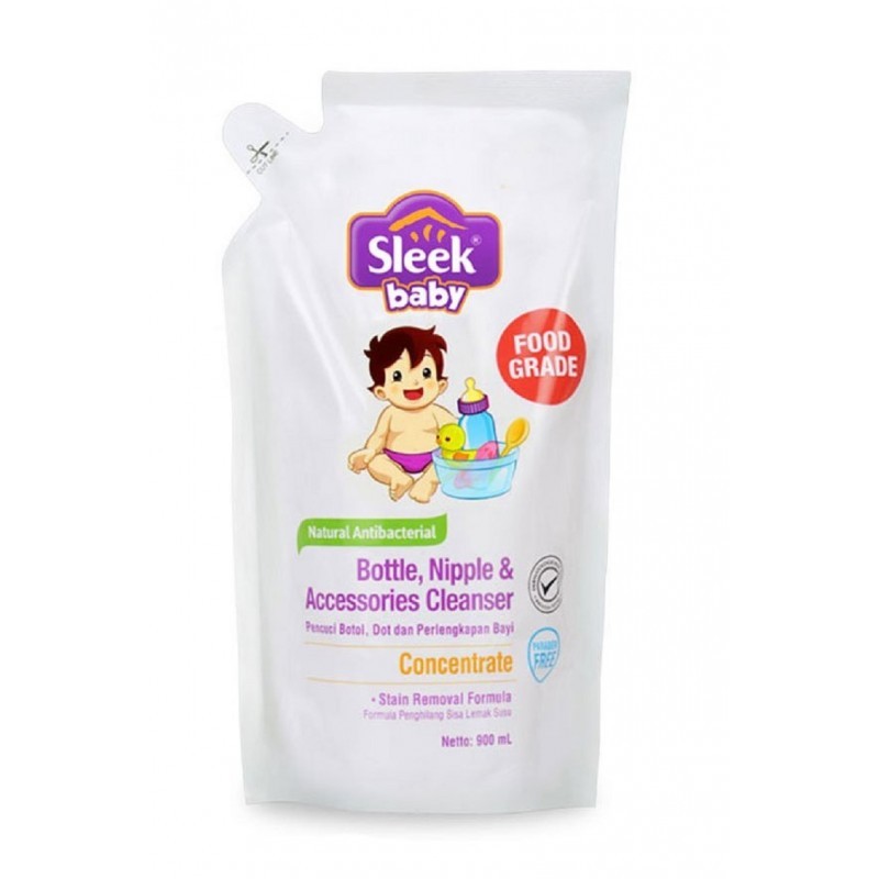 Sleek Bottle Nipple and Baby Accessories Cleanser Refill - 900ml