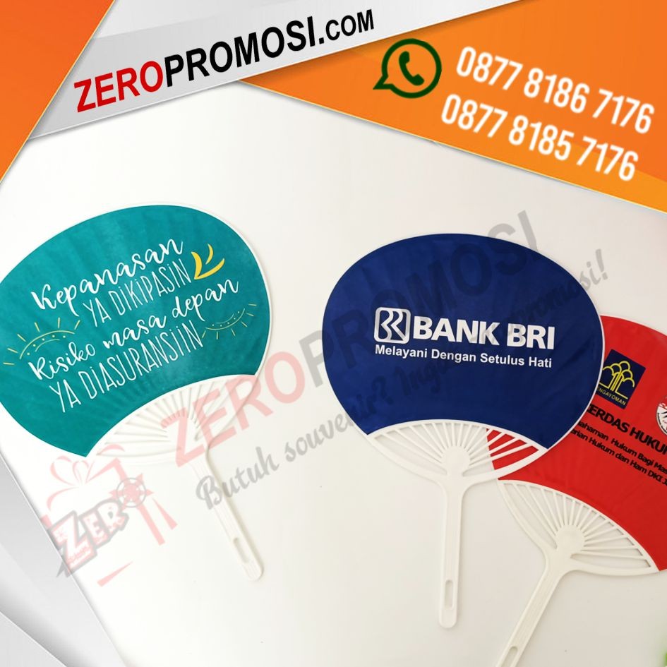 Souvenir Kipas Plastik Sticker Custom – Kipas Jepang Model Kerang