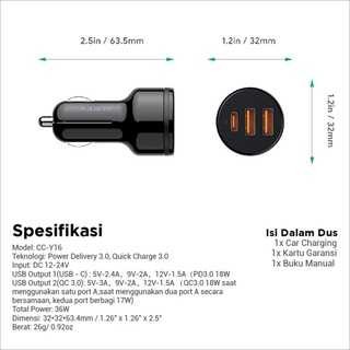 Automobile Charger Aukey Expedition Duo Collection USB-C – CC-Y16