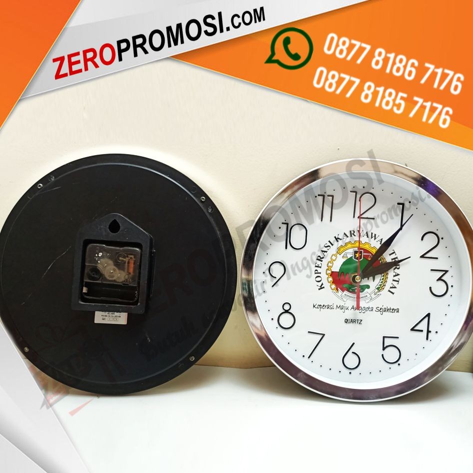Sedia Produk Jam Dinding List Chrome Tipe 1005HS Angka Timbul Custom Design
