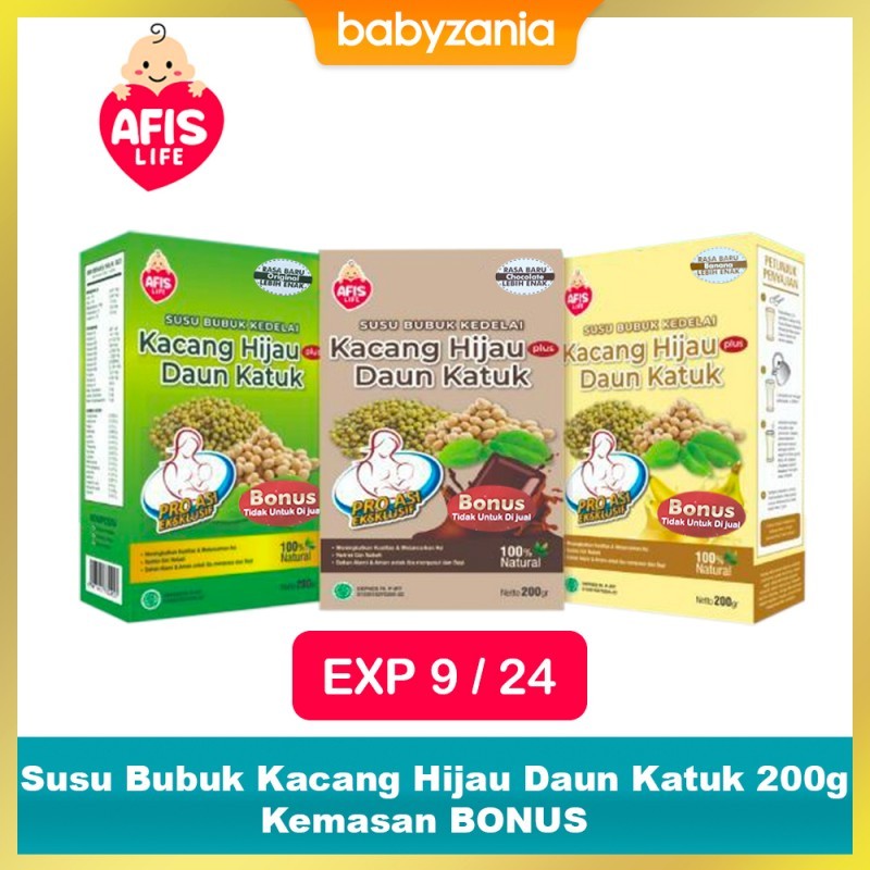 Afis Life Susu Bubuk Kacang Hijau Daun Katuk 200 gr Kemasan BONUS