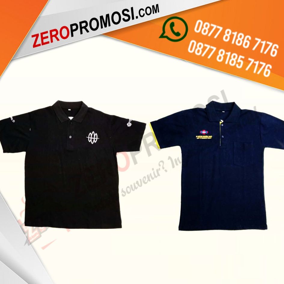 Souvenir Kaos/Baju Warna Custom Bordir Berkerah Tanpa Manset Murah