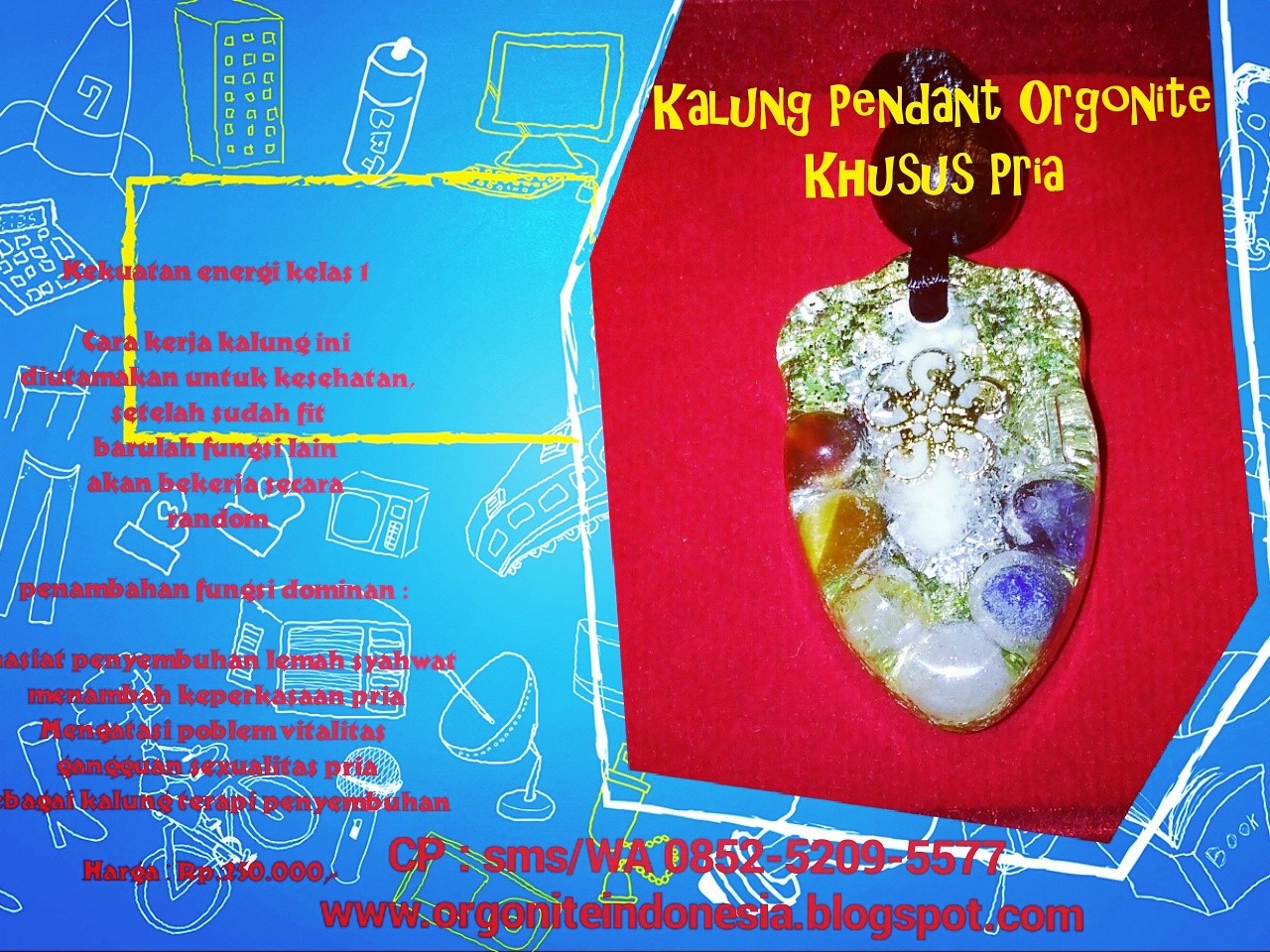 Jual Kalung ORGONITE 7 CHAKRA khusus pria