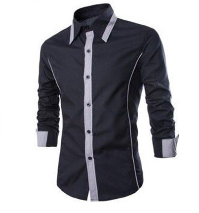 [hem alonzo OT] pakaian pria kemeja silm fit warna hitam dan abu