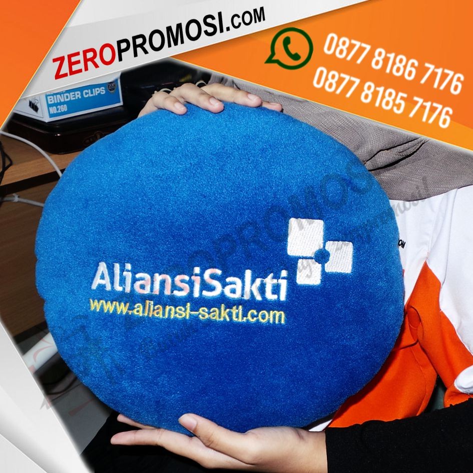 Souvenir Promosi Bantal Bulat Custom Diameter 30cm