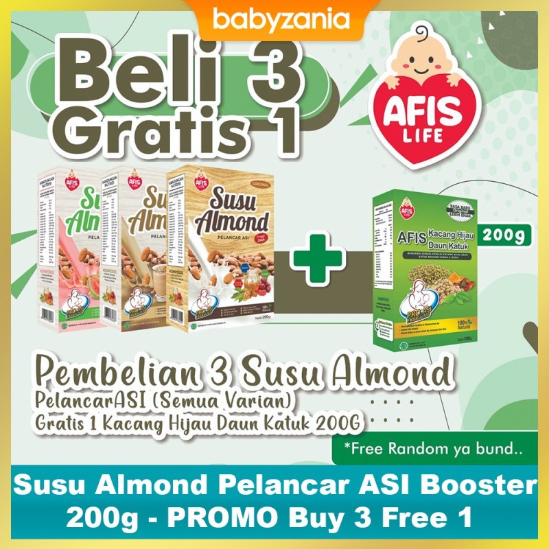 Afis Life Susu Almond Pelancar ASI Booster 200 gram PROMO Buy 3 Free 1