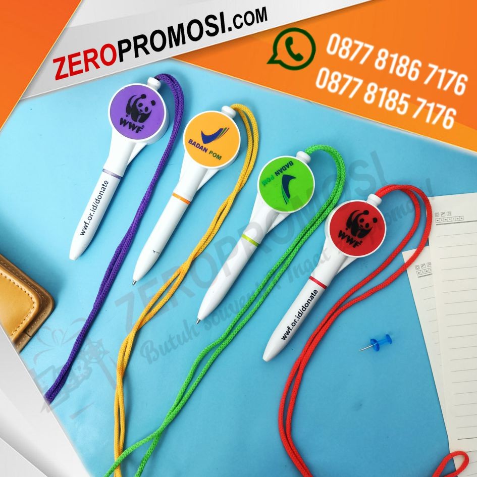 Souvenir Pulpen Plastik Raket Dengan Tali Custom Logo