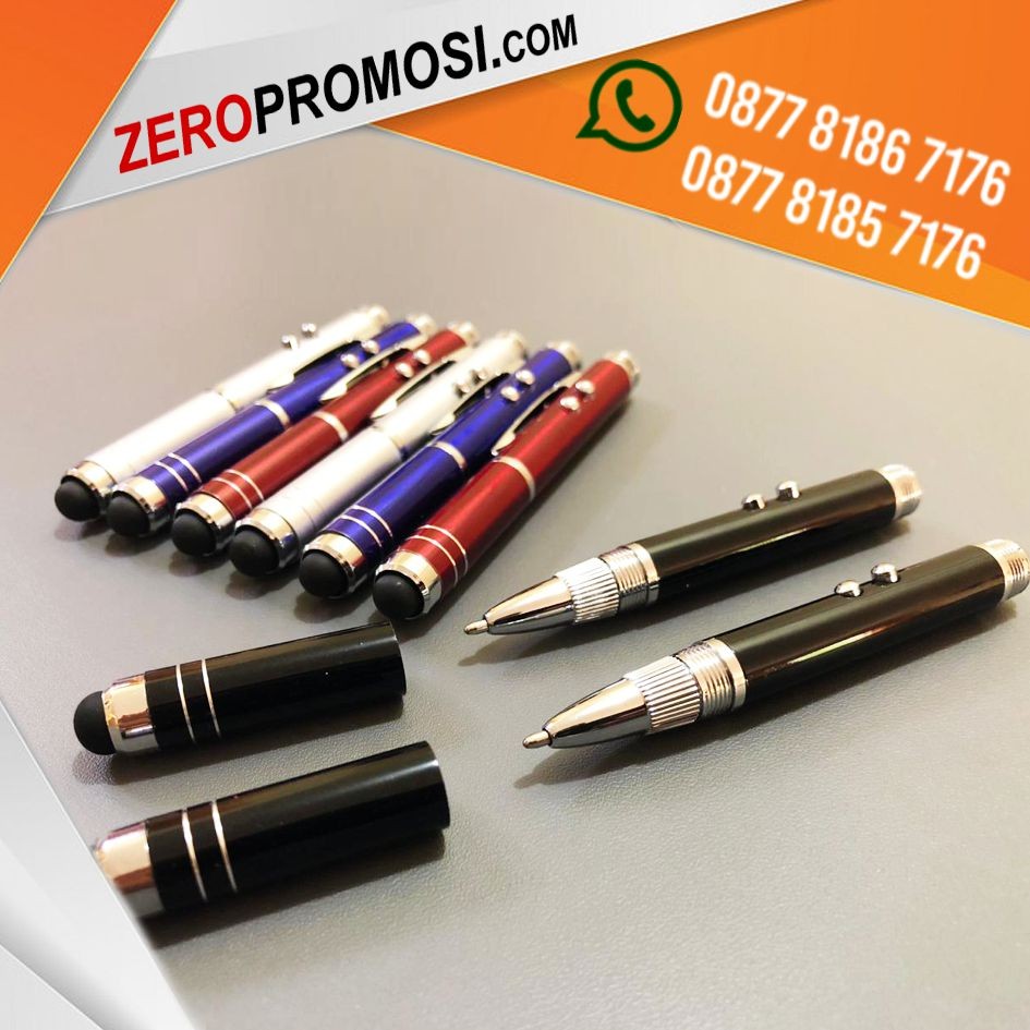 Pulpen Laser Metal 4 in 1 Souvenir Promosi