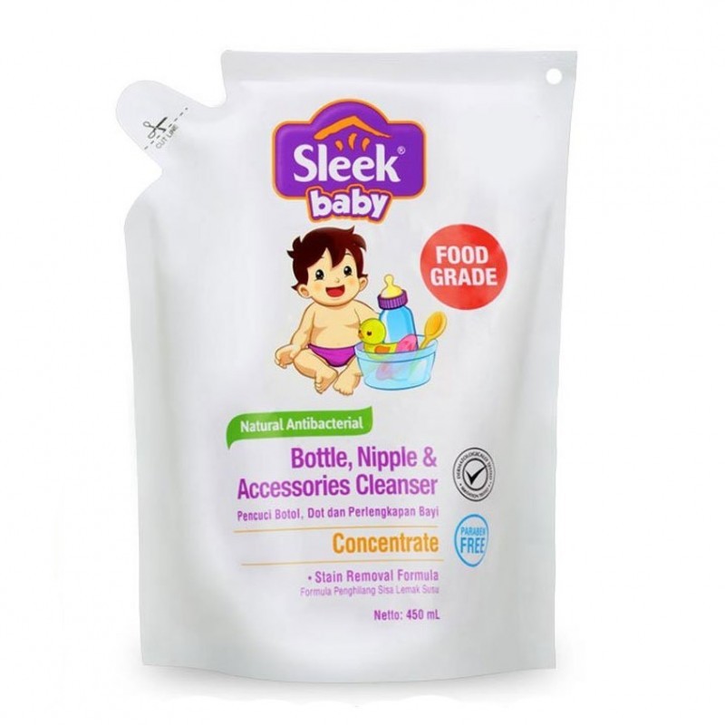 Sleek Bottle Nipple and Baby Accessories Cleanser Concentrate Refill 450ml