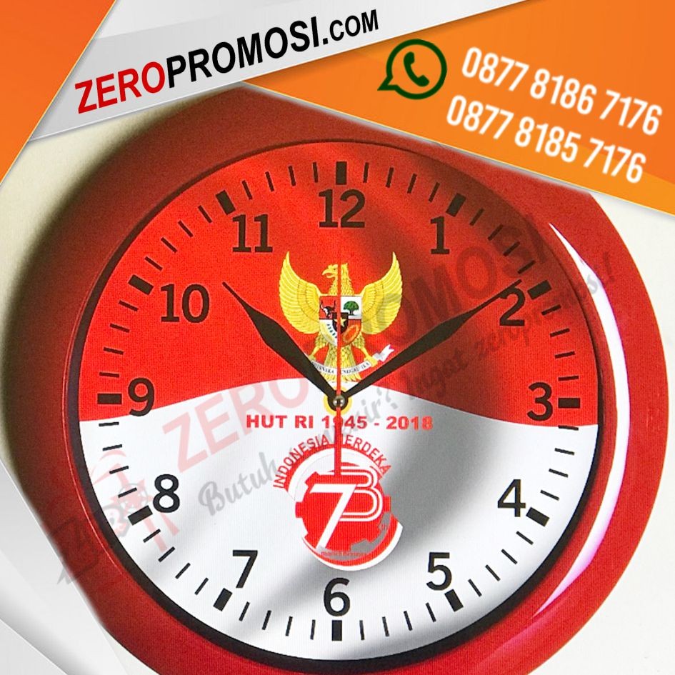Jam Dinding 17 Agustus Souvenir Hut RI Custom Termurah