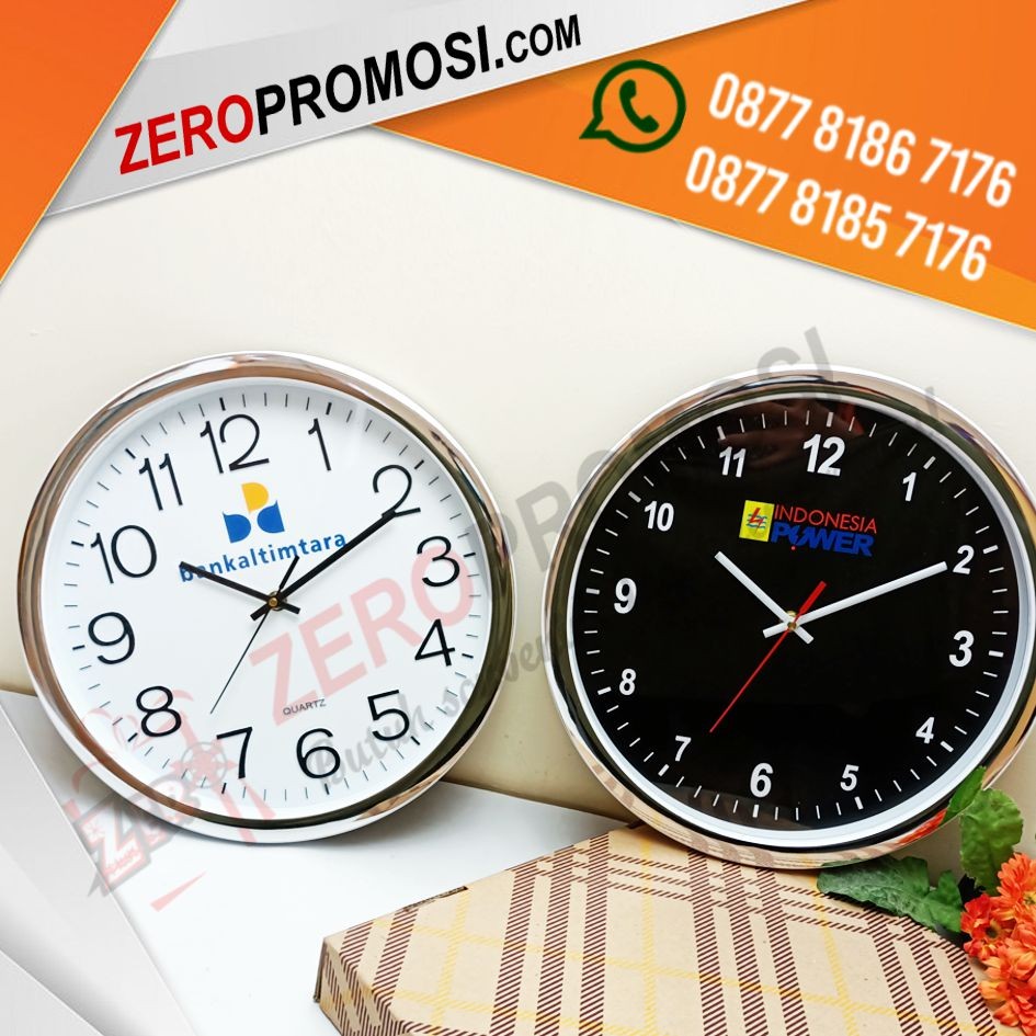 Souvenir Jam Dinding Chrome Stainless Mewah Kode 2038HS Murah