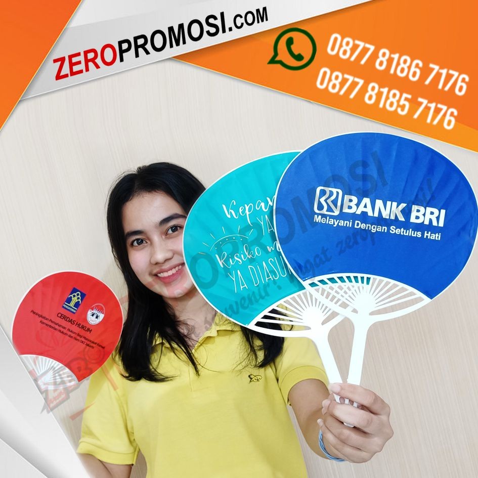 Souvenir Kipas Plastik Sticker Custom – Kipas Jepang Model Kerang