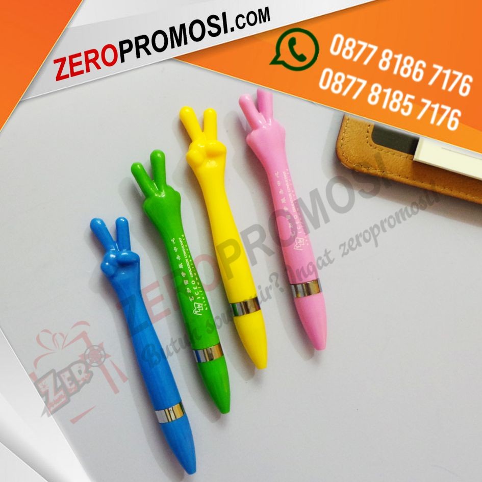 Souvenir Pulpen Plastik Model 2 Jari