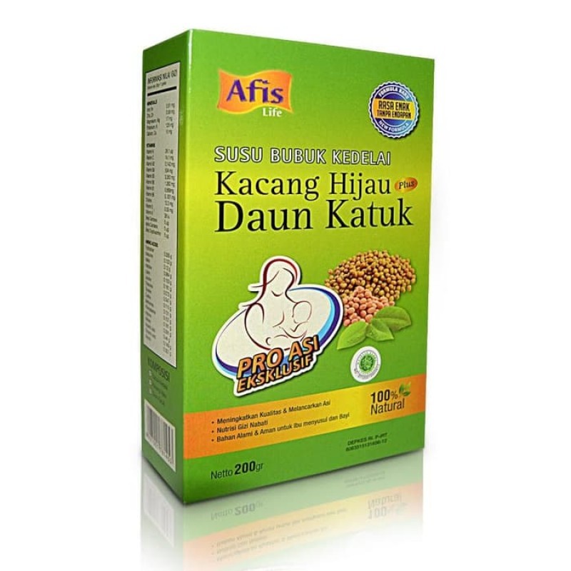 Afis Life Pro ASI Susu Bubuk Kacang Hijau + Daun Katuk 200gr - Original