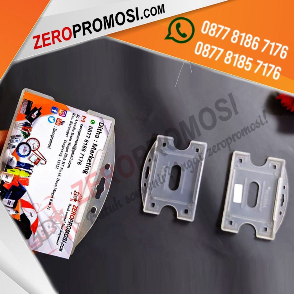 Souvenir Card Holder Id Card Transparan Landscape Kapasitas 1 Kartu Murah